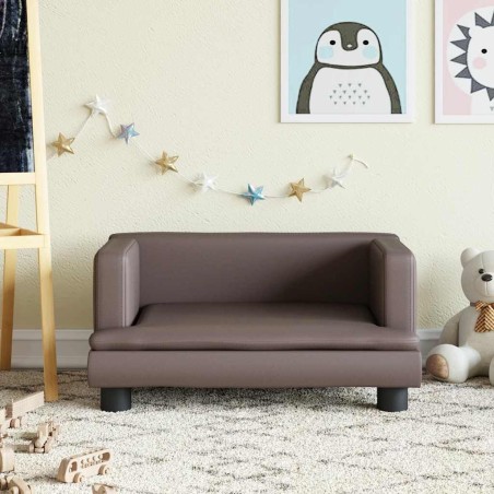 Canapé pour enfants marron 60x40x30 cm similicuir 529736529736