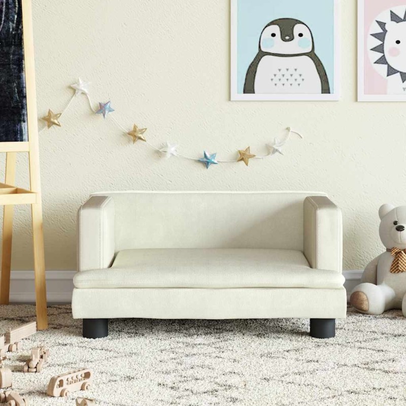 Canapé pour enfants crème 60x40x30 cm velours 529738529738