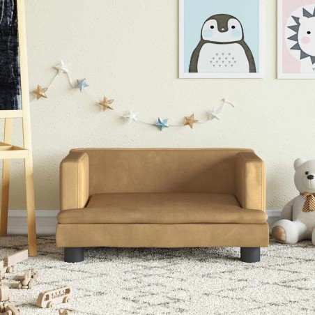 Canapé pour enfants marron 60x40x30 cm velours 529739529739