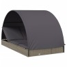 Transat 2 places avec toit rond gris 211x112x140 cm 529741529741