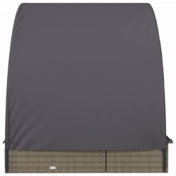 Transat 2 places avec toit rond gris 211x112x140 cm 529741529741