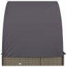 Transat 2 places avec toit rond gris 211x112x140 cm 529741529741