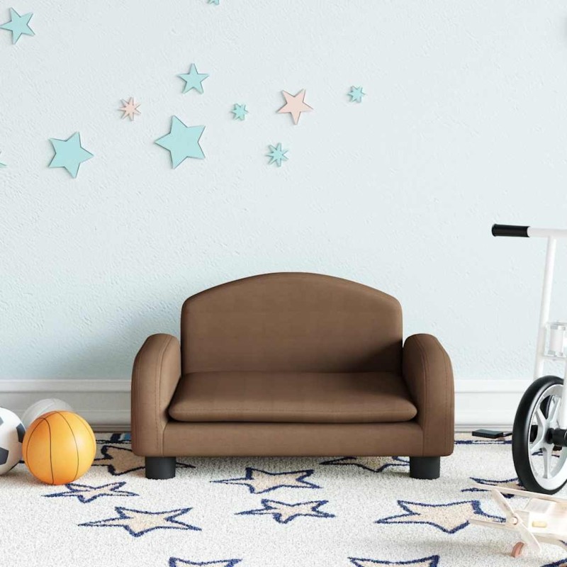 Canapé pour enfants marron 50x40x30 cm tissu 529742529742