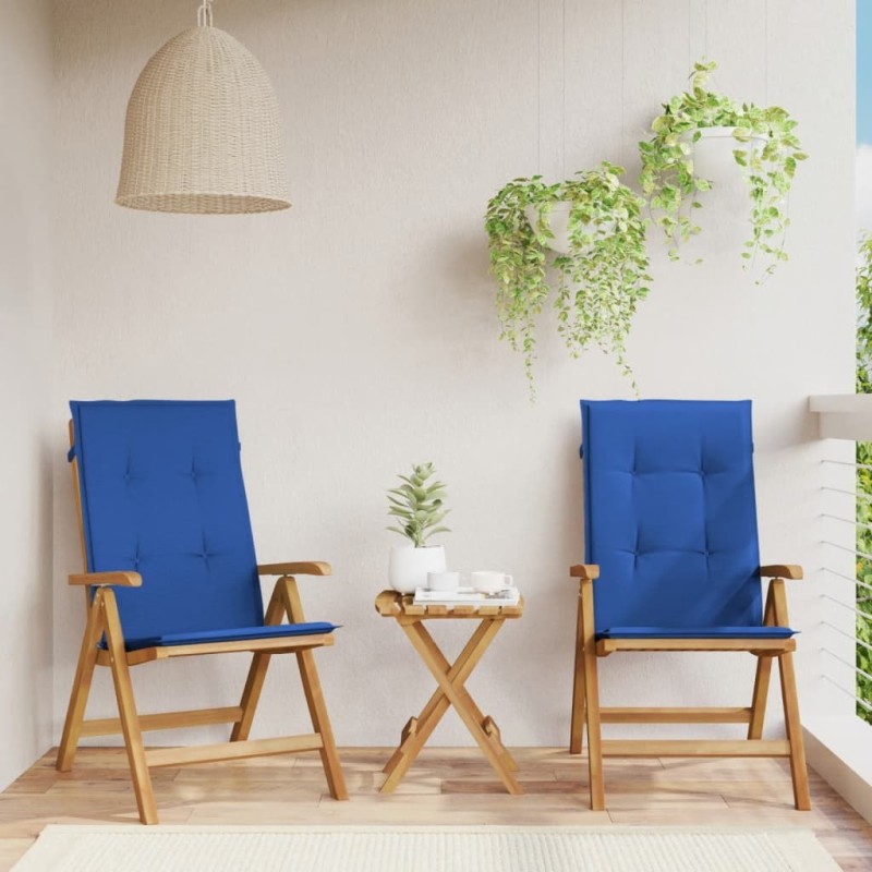 Chaises de jardin inclinables lot de 2 et coussins teck massif 529750529750