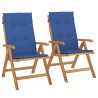Chaises de jardin inclinables lot de 2 et coussins teck massif 529750529750