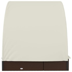 Transat 2 places avec toit rond marron 211x112x140 cm 529756529756