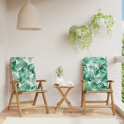 Chaises de jardin inclinables lot de 2 et coussins teck massif 529758529758