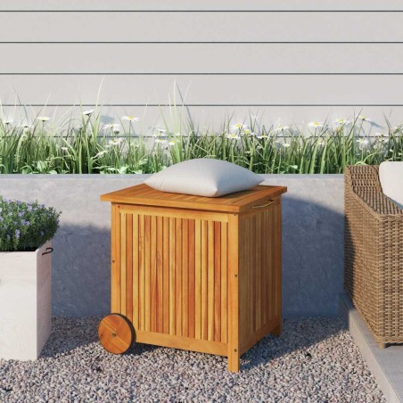 Boîte de rangement de jardin avec roues 60x50x58 cm Bois acacia  529760529760