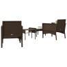 Salon de jardin 5 pcs avec coussins Marron Résine tressée 529761529761