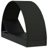 Chaise longue avec toit rond noir 211x57x140 cm résine tressée 529762529762