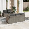 Salon de jardin 6 pcs avec coussins gris résine tressée 529765529765