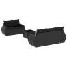 Salon de jardin 6 pcs avec coussins noir résine tressée 529766529766