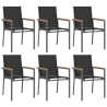 Ensemble à manger de jardin 7 pcs noir textilène et acier 529770529770
