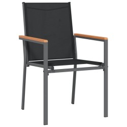 Ensemble à manger de jardin 7 pcs noir textilène et acier 529770529770
