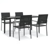 Ensemble à manger de jardin 5 pcs résine tressée acier 529774529774