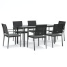 Ensemble à manger de jardin 7 pcs coussins résine tressée acier 529775529775