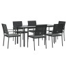 Ensemble à manger de jardin 7 pcs coussins résine tressée acier 529775529775