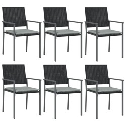 Ensemble à manger de jardin 7 pcs coussins résine tressée acier 529775529775