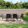 Ensemble à manger de jardin 7 pcs noir textilène et acier 529776529776