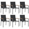 Ensemble à manger de jardin 7 pcs noir textilène et acier 529776529776