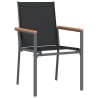Ensemble à manger de jardin 7 pcs noir textilène et acier 529776529776