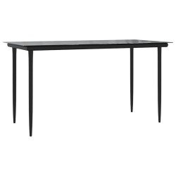 Ensemble à manger de jardin 7 pcs noir textilène et acier 529776529776
