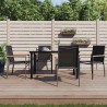 Ensemble à manger de jardin 5 pcs noir textilène et acier 529779529779