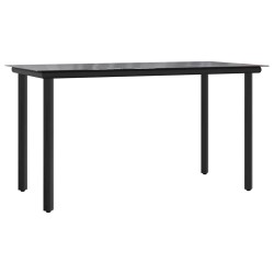 Ensemble à manger de jardin 5 pcs noir textilène et acier 529779529779