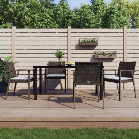 Ensemble à manger de jardin 5 pcs coussins résine tressée acier 529783529783