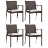 Ensemble à manger de jardin 5 pcs coussins résine tressée acier 529783529783