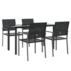 Ensemble à manger de jardin 5 pcs résine tressée acier 529787529787