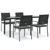 Ensemble à manger de jardin 5 pcs coussins résine tressée acier 529788529788