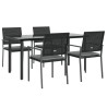 Ensemble à manger de jardin 5 pcs coussins résine tressée acier 529788529788