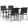 Ensemble à manger de jardin 5 pcs résine tressée acier 529812529812