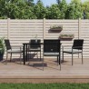 Ensemble à manger de jardin 5 pcs coussins résine tressée acier 529813529813