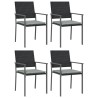 Ensemble à manger de jardin 5 pcs coussins résine tressée acier 529814529814