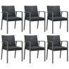 Chaises de jardin et coussins lot de 6 noir 56,5x57x83 cm rotin 529816529816