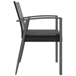 Chaises de jardin et coussins lot de 6 noir 56,5x57x83 cm rotin 529816529816