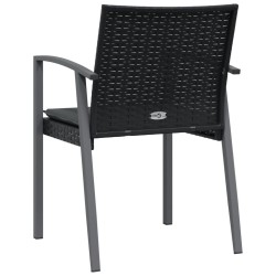 Chaises de jardin et coussins lot de 6 noir 56,5x57x83 cm rotin 529816529816