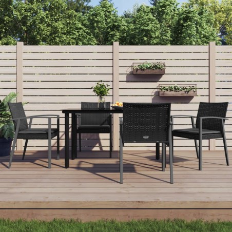 Ensemble à manger de jardin 5 pcs coussins résine tressée acier 529819529819