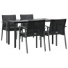 Ensemble à manger de jardin 5 pcs coussins résine tressée acier 529819529819