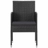 Chaises de jardin avec coussins noir lot de 2 résine tressée 529820529820