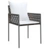 Ensemble à manger de jardin 5 pcs coussins résine tressée acier 529821529821