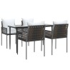 Ensemble à manger de jardin 5 pcs coussins résine tressée acier 529822529822