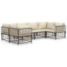Salon de jardin 6 pcs avec coussins anthracite résine tressée 529825529825