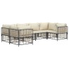 Salon de jardin 6 pcs avec coussins anthracite résine tressée 529825529825