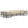 Salon de jardin 7 pcs avec coussins anthracite résine tressée 529827529827