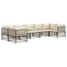 Salon de jardin 7 pcs avec coussins anthracite résine tressée 529827529827