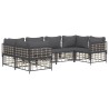 Salon de jardin 6 pcs avec coussins anthracite résine tressée 529828529828