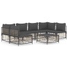 Salon de jardin 7 pcs avec coussins anthracite résine tressée 529829529829